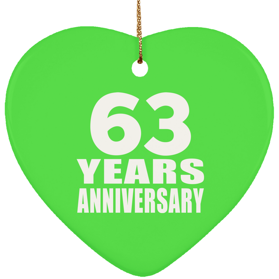 63rd Anniversary 63 Years - Heart Ornament