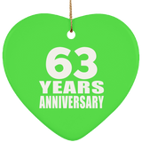 63rd Anniversary 63 Years - Heart Ornament