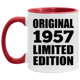 67th Birthday Original 1957 Limited Edition - 11oz Accent Mug Red