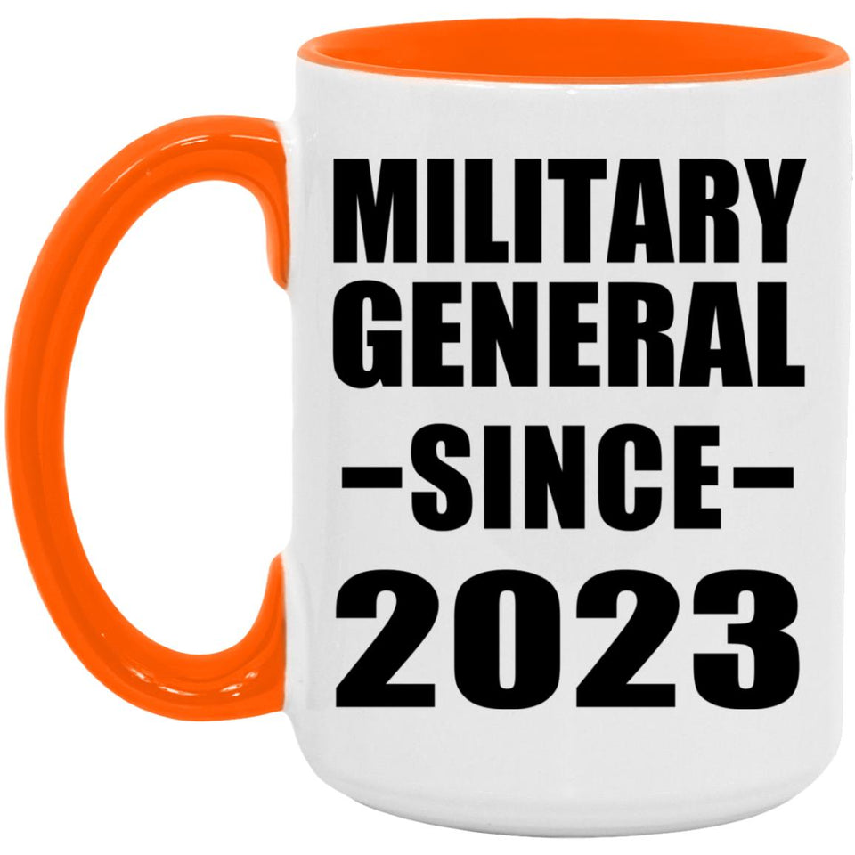 Military General Since 2023 - 15oz Accent Mug Orange
