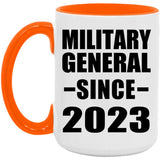 Military General Since 2023 - 15oz Accent Mug Orange
