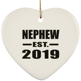 Nephew Established EST. 2019 - Heart Ornament