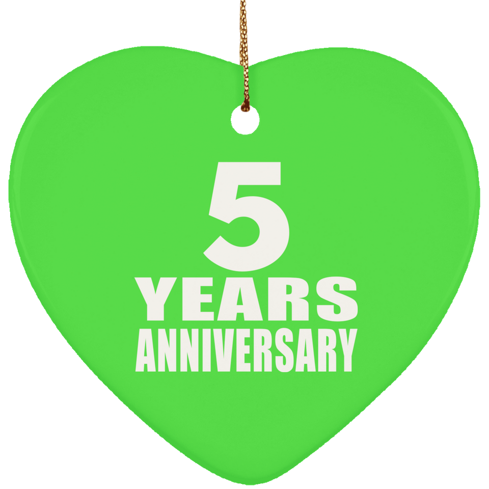 5th Anniversary 5 Years - Heart Ornament