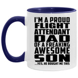 Proud Flight Attendant Dad Of Awesome Son - 11oz Accent Mug Purple