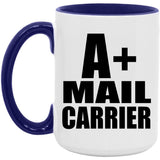 A+ Mail Carrier - 15oz Accent Mug Purple
