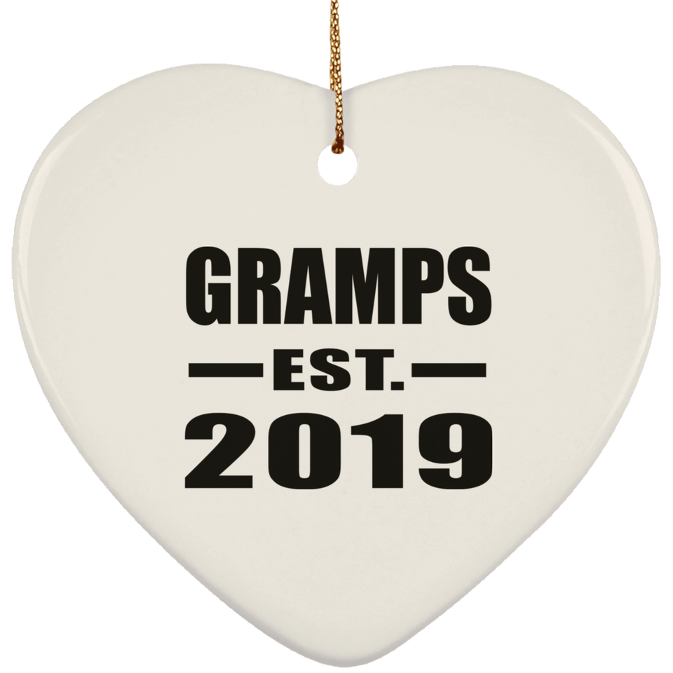Gramps Established EST. 2019 - Heart Ornament