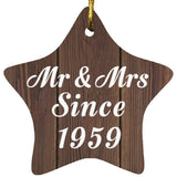 65th Anniversary Mr & Mrs Since 1959 - Star Ornament D