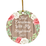 First Christmas With My Boyfriend 2021 - Circle Ornament B