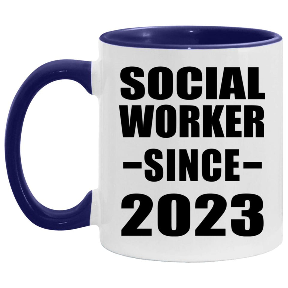 Social Worker Since 2023 - 11oz Accent Mug Purple