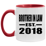 Brother In Law Established EST. 2018 - 11oz Accent Mug Red