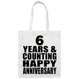 Happy 6th Anniversary 6 Years & Counting - Tote Bag White