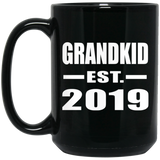 Grandkid Established EST. 2019 - 15oz Coffee Mug Black
