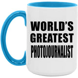 World's Greatest Photojournalist - 15oz Accent Mug Blue