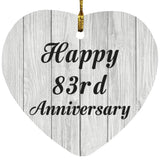 Happy 83rd Anniversary - Heart Ornament F