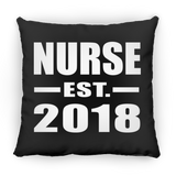 Nurse Established EST. 2018 - Throw Pillow Black