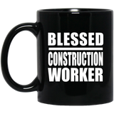 Blessed Construction Worker - 11oz Coffee Mug Black