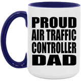 Proud Air Traffic Controller Dad - 15oz Accent Mug Purple