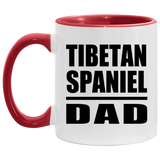 Tibetan Spaniel Dad - 11oz Accent Mug Red