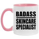 Badass Skincare Specialist - 11oz Accent Mug Pink
