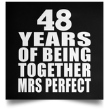 48th Anniversary 48 Years Of Being Mrs Perfect - Poster Square
