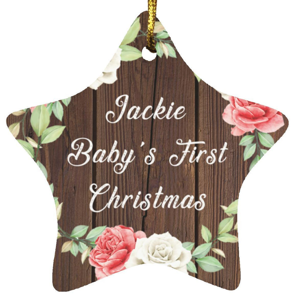 Jackie Baby's First Christmas - Star Ornament A