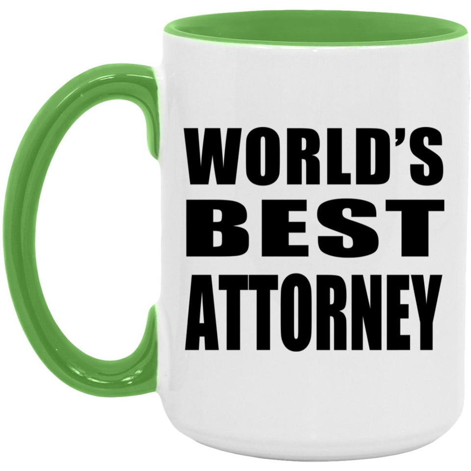 World's Best Attorney - 15oz Accent Mug Green