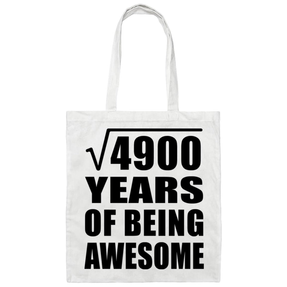 70th Birthday Square Root of 4900 Years of Being Awesome - Tote Bag White