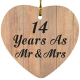 14 Years As Mr & Mrs - Heart Ornament C