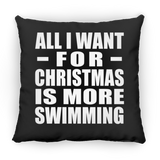 All I Want For Christmas Is More Swimming - Throw Pillow Black