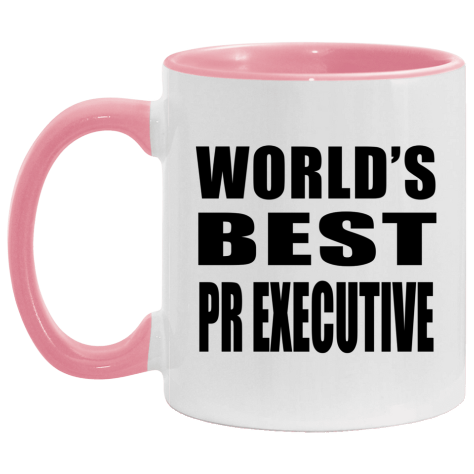 World's Best Pr Executive - 11oz Accent Mug Pink