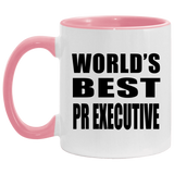 World's Best Pr Executive - 11oz Accent Mug Pink
