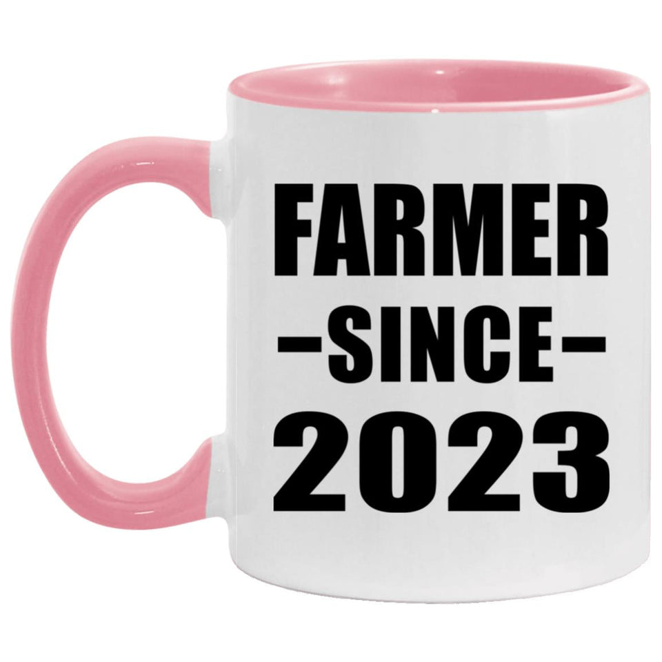 Farmer Since 2023 - 11oz Accent Mug Pink