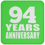 94th Anniversary 94 Years - Drink Coaster