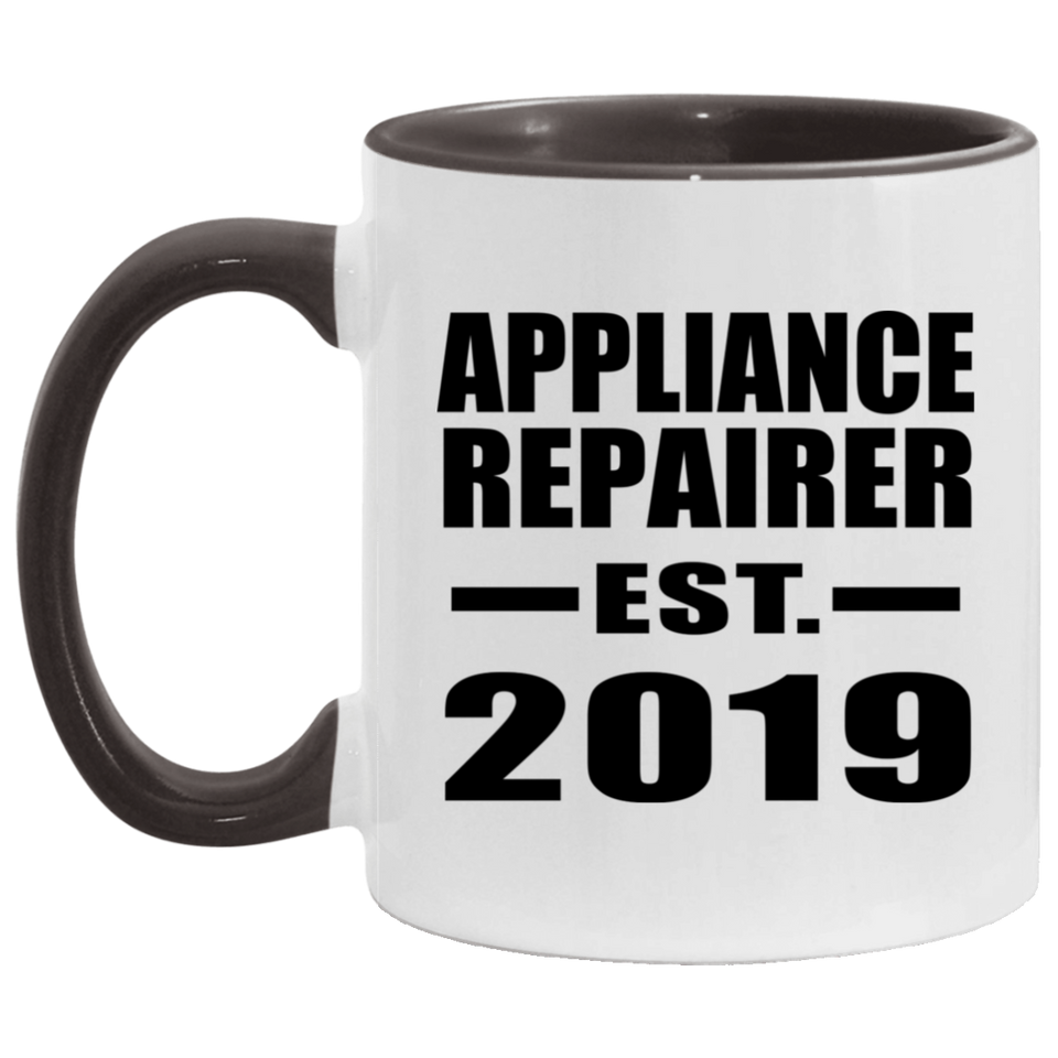 Appliance Repairer Established EST. 2019 - 11oz Accent Mug Black