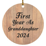 First Year As Granddaughter 2024 - Circle Ornament C