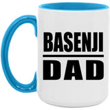 Basenji Dad - 15oz Accent Mug Blue