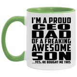 Proud CEO Dad Of Awesome Son - 11oz Accent Mug Green