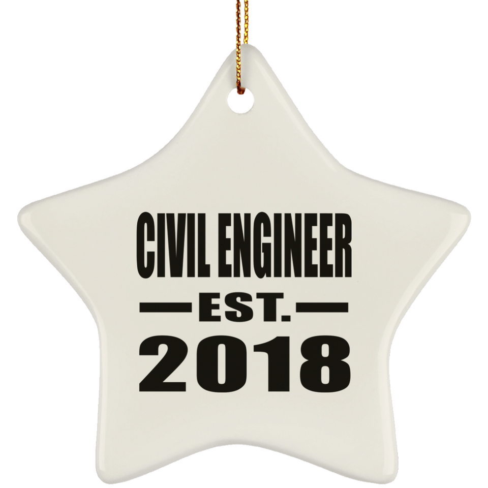 Civil Engineer Established EST. 2018 - Star Ornament