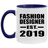 Fashion Designer Established EST. 2019 - 11oz Accent Mug Purple
