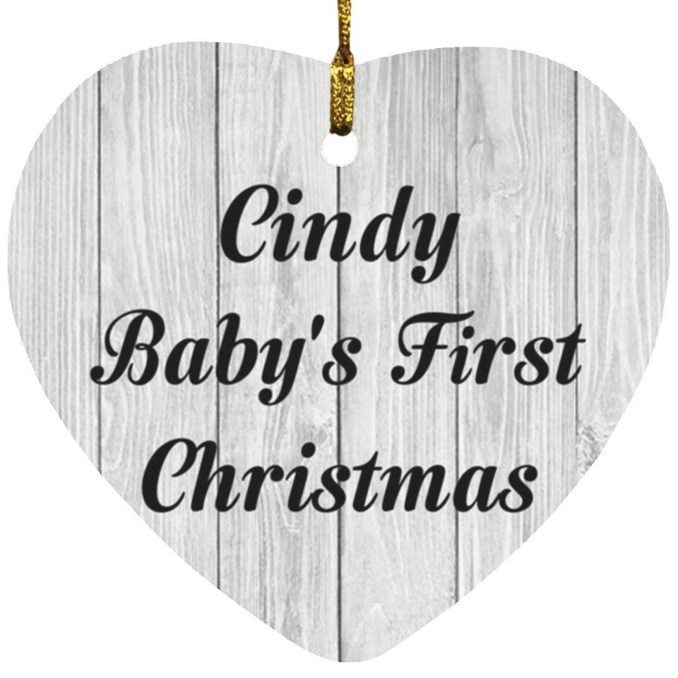 Cindy Baby's First Christmas - Heart Ornament F