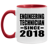 Engineering Technician Since 2018 - 11oz Accent Mug Red