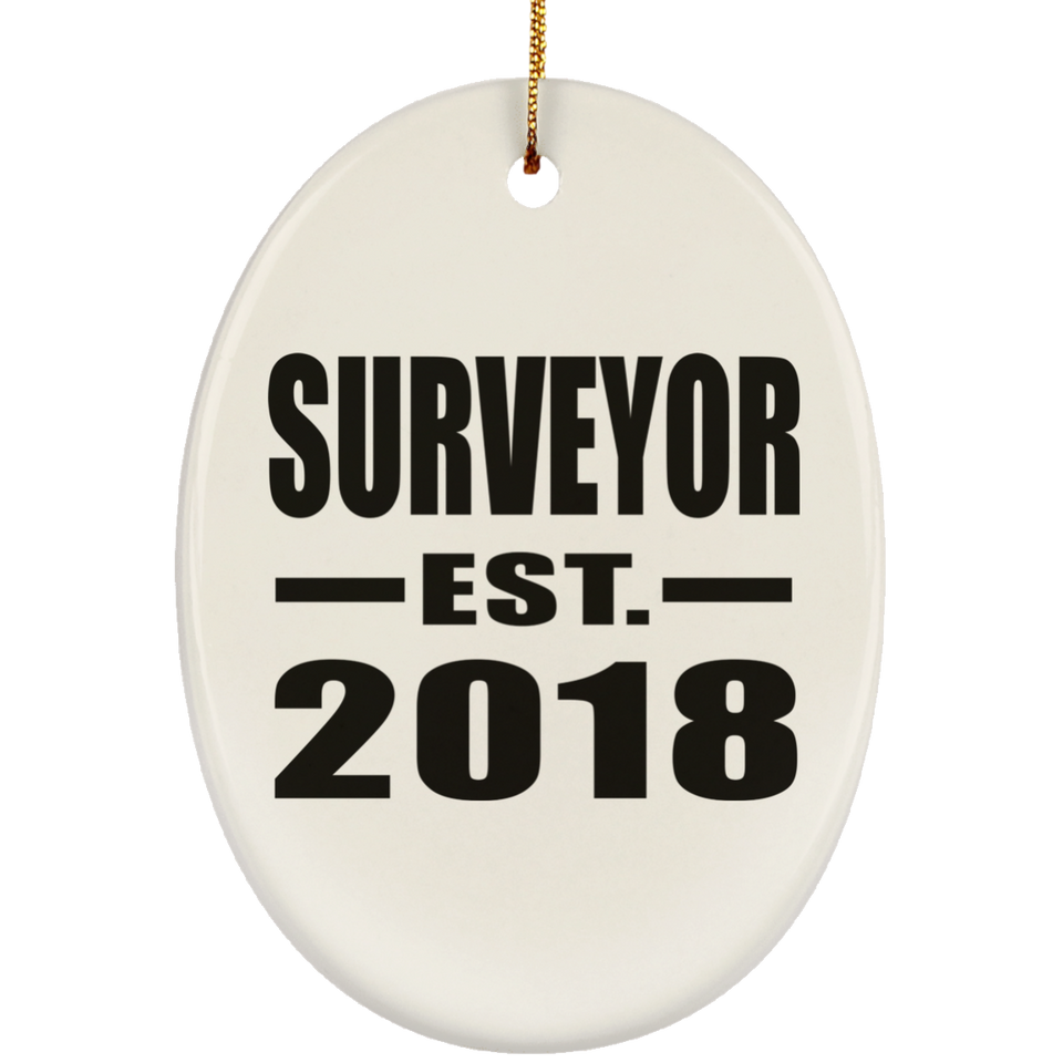 Surveyor Established EST. 2018 - Oval Ornament