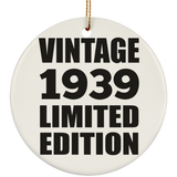 85th Birthday Vintage 1939 Limited Edition - Circle Ornament