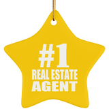 Number One #1 Real Estate Agent - Star Ornament