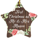First Christmas As Mr & Mrs Mason - Star Ornament A