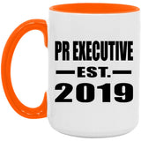 Pr Executive Established EST. 2019 - 15oz Accent Mug Orange