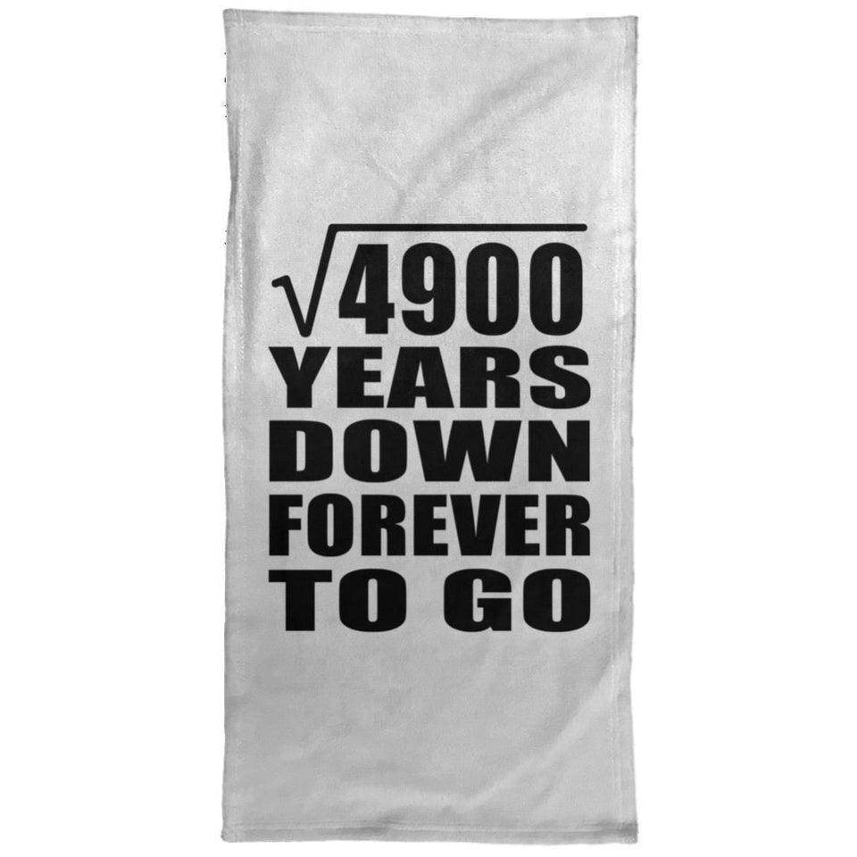 70th Anniversary Square Root of 4900 Years Down Forever To Go - Hand Towel