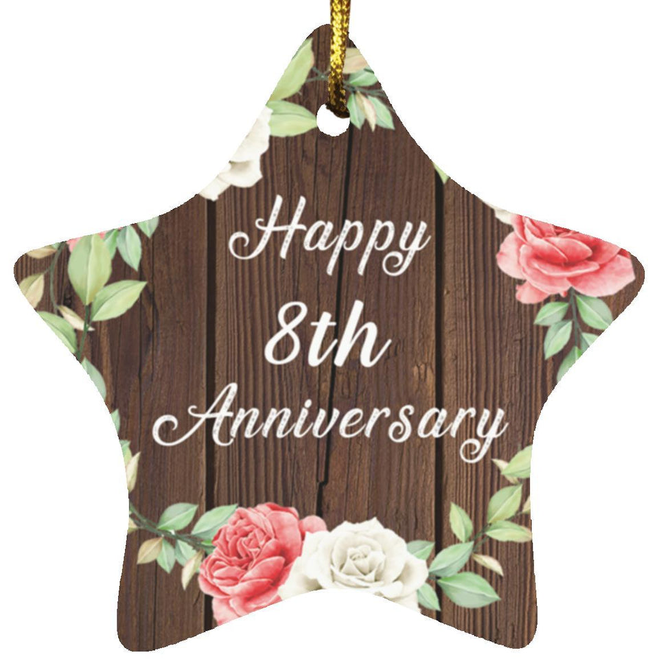 Happy 8th Anniversary - Star Ornament A