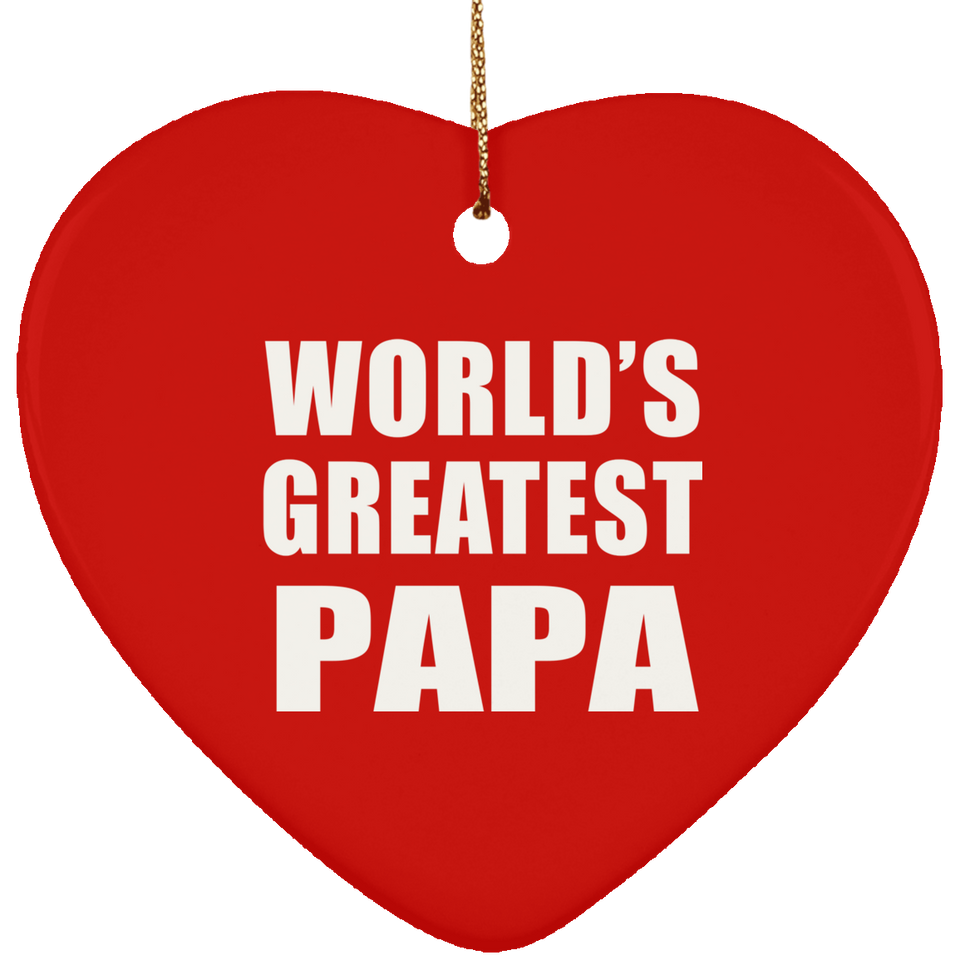 World's Greatest Papa (Grandpa) - Heart Ornament