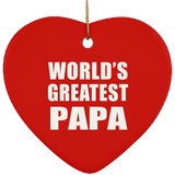 World's Greatest Papa (Grandpa) - Heart Ornament